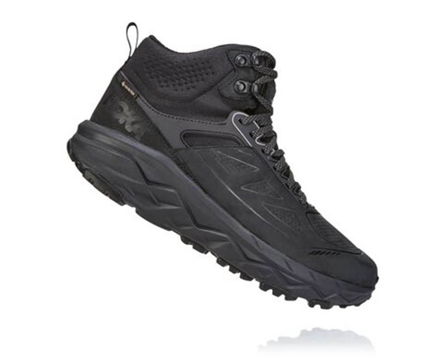 Hoka One One Hiking Boots Mens Black - Challenger Mid GORE-TEX - 25694HNME